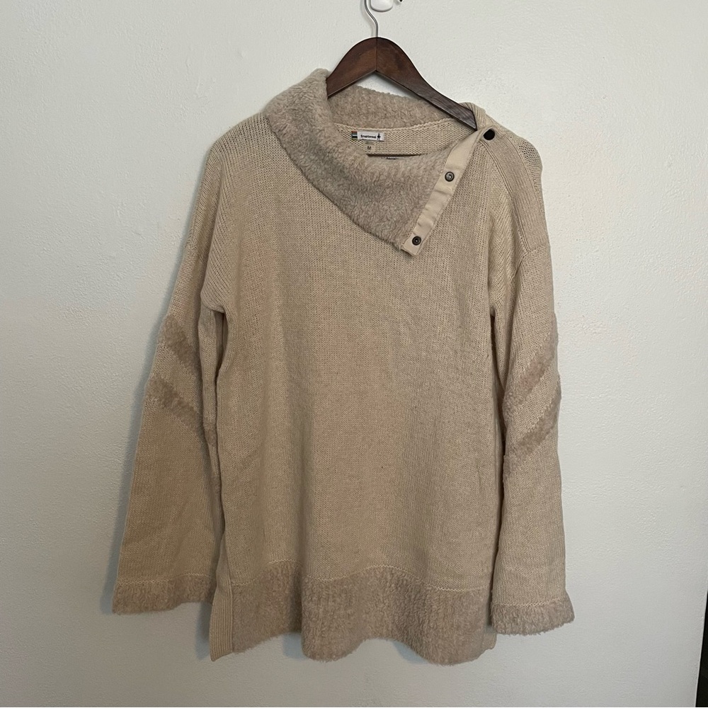 Smartwool Cozy Lodge Tunic Sweater Ivory Knit Bell Sleeve Medium